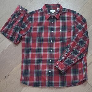 Jack Wills UK Shirt Men's sz XL Classic Fit Red/Green Plaid Button Down Flannel